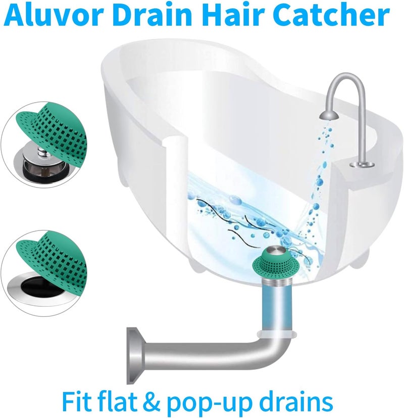 Aluvor Shower Drain Hair Catcher Bathtub Drain Cover Shower Protector for Pop-Up & Regular Drains - Image 3